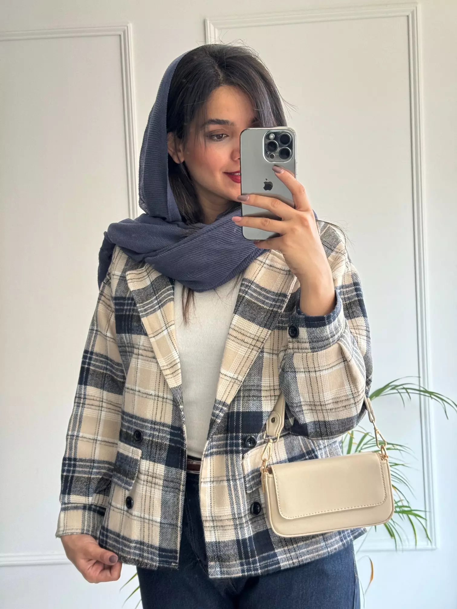 کت چهارخونه پشمی آیسل